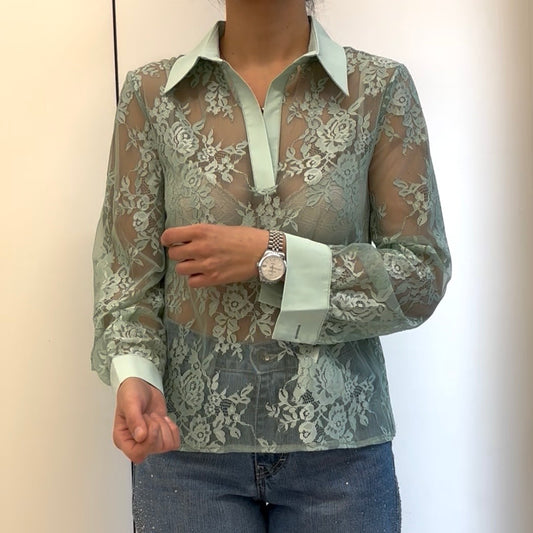 SUSY MIX - CAMICIA PIZZO - VERDE