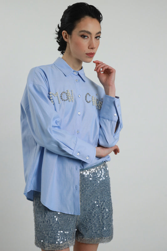 SUSY MIX - CAMICIA BON TON - AZZURRA