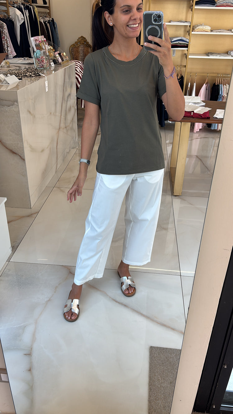DANIEL & MAYER - PANTALONE OVETTO SUPER LEGGERO - BIANCO