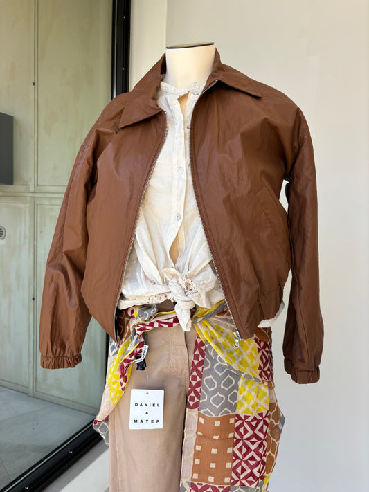 Susy mix - Giubbino zip ecopelle - marrone