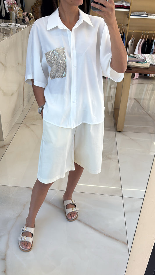 SUSY MIX - CAMICIA TASCHINO - BIANCA