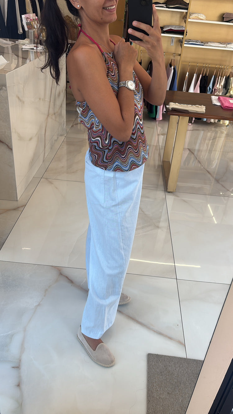 SUSY MIX - Pantalone Barrel  - CELESTE