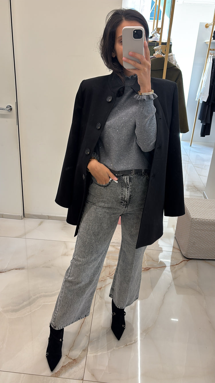 SUSY MIX - LUPETTO CON MICROPAILLETTES - GRIGIO