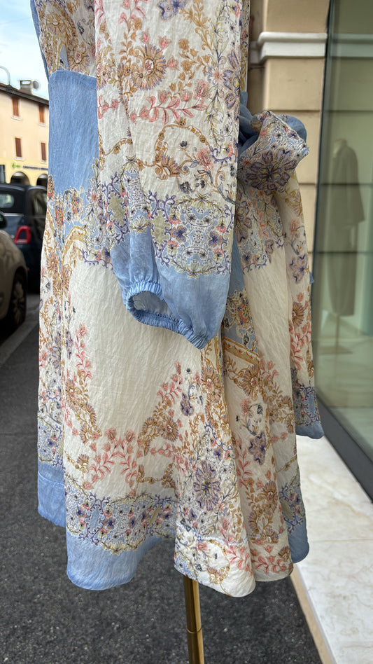 TENSIONE IN - ABITO FANTASIA FIORE - AZZURRO