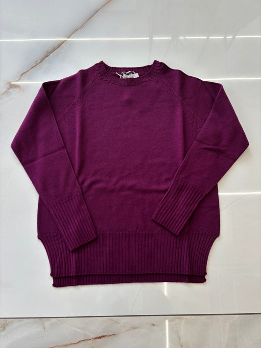 CARMEN - MAGLIONE PROFILINO BRACCIO TONO SU TONO  - BURGUNDY