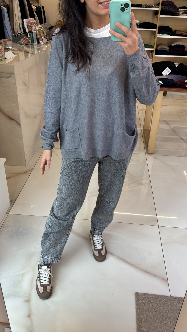 SUSY STAR - MAGLIONE BARCHETTA - GRIGIO