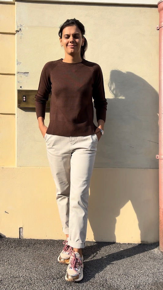 CARMEN - PANTALONE DRITTO CON COULISSE IN VITA - PANNA