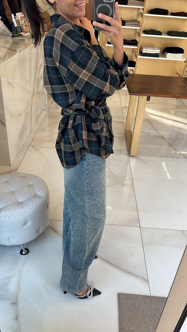 SUSY MIX - CAMICIA A QUADRI CON FIOCCO - OTTANIO