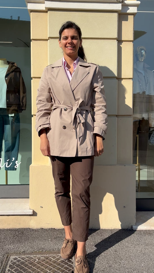 Susy mix - Trench corto doppiopetto - beige
