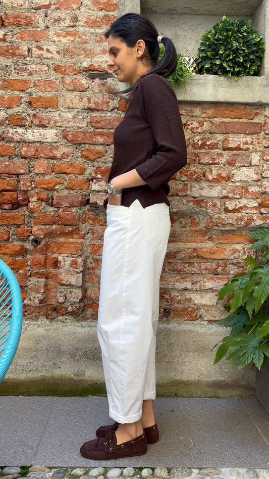 Margaret - Pantalone Ovetto - Bianco