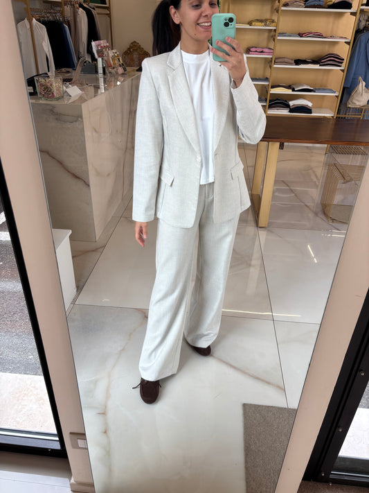 CARMEN - TAILLEUR TRAMA - PANTALONE PANNA