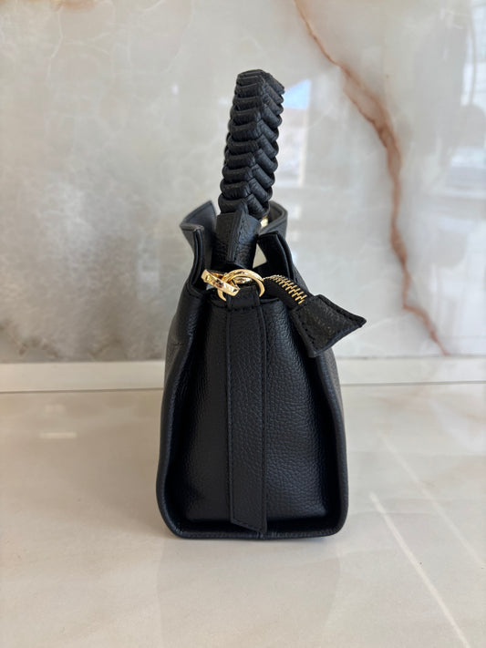 BORSA HOBO PICCOLA MANICO INTRECCIATO - NERA