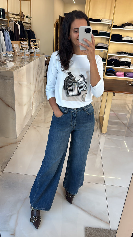 DANIEL & MAYER - MAGLIA IN COTONE - STAMPA NERA