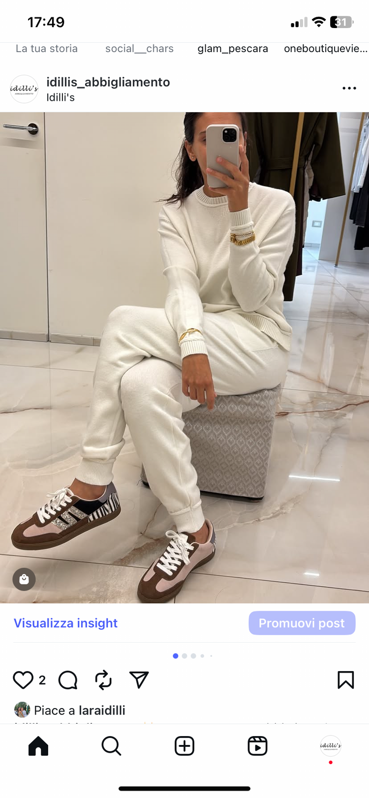 SUSY MIX -  COMPLETO MAGLIA GIROCOLLO + PANTALONE - PANNA