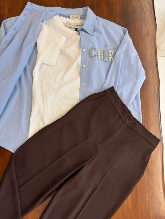 ANGELA DAVIS - PANTALONE CON COULISSE - CIOCCOLATO