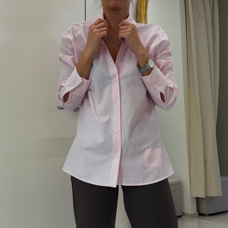 TENSIONE IN - CAMICIA RIGHE BASICA - ROSA