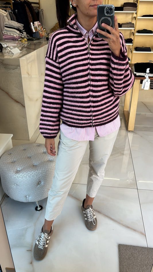 SUSY MIX - MAGLIA RIGATA - ROSA