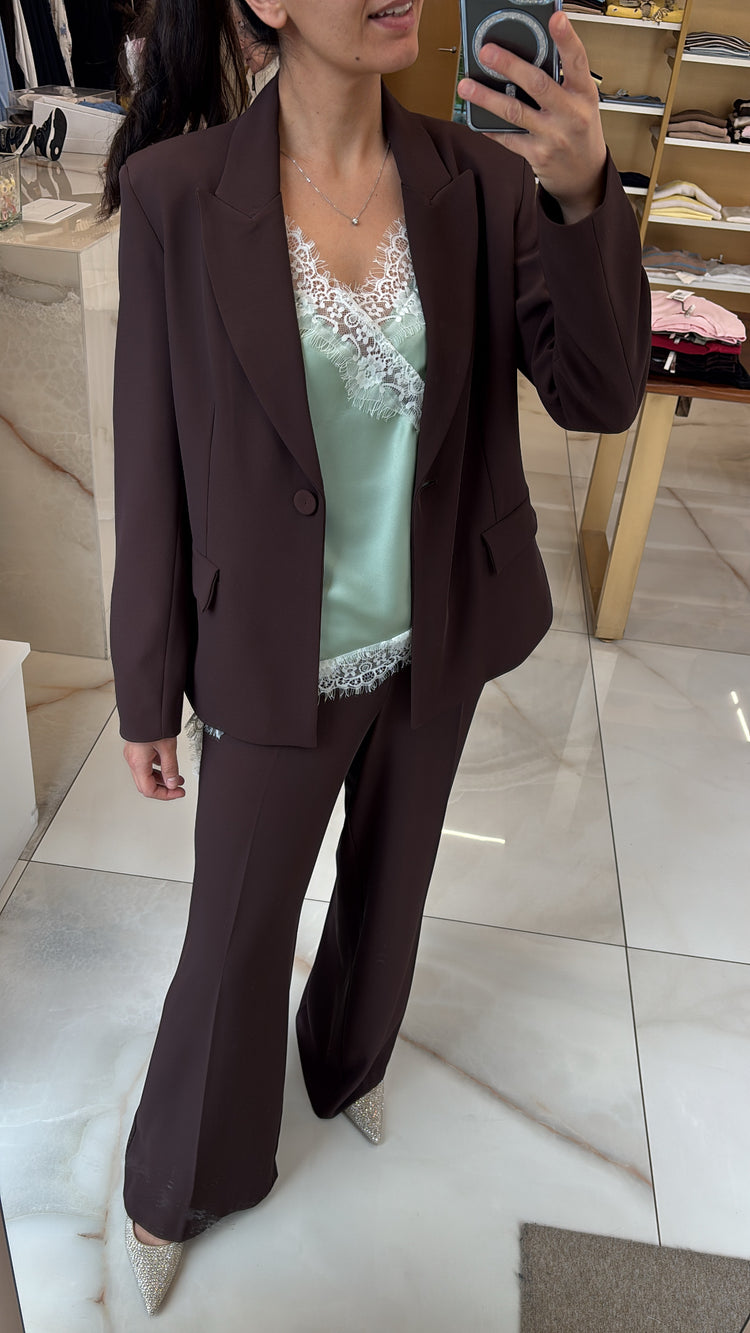 Susy mix - canotta pizzo - verde menta