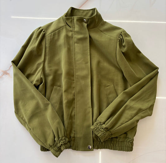 SUSY MIX - BOMBER IN CAMOSCIO - VERDE OLIVA