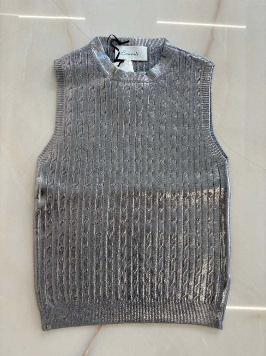 SOUVENIR - MAGLIA GILET - ARGENTO