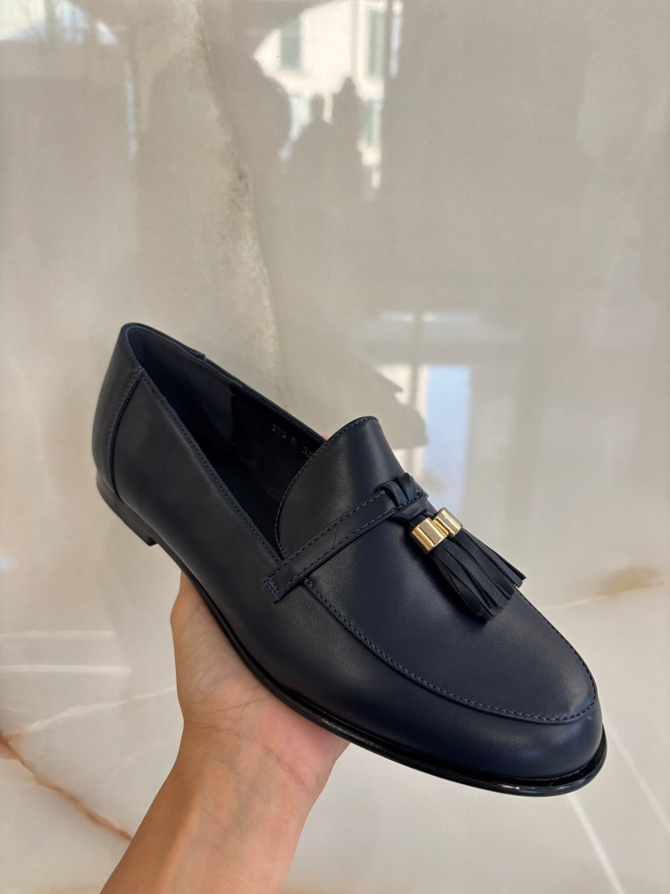 MOCASSINO ECOPELLE LISCIO - BLU