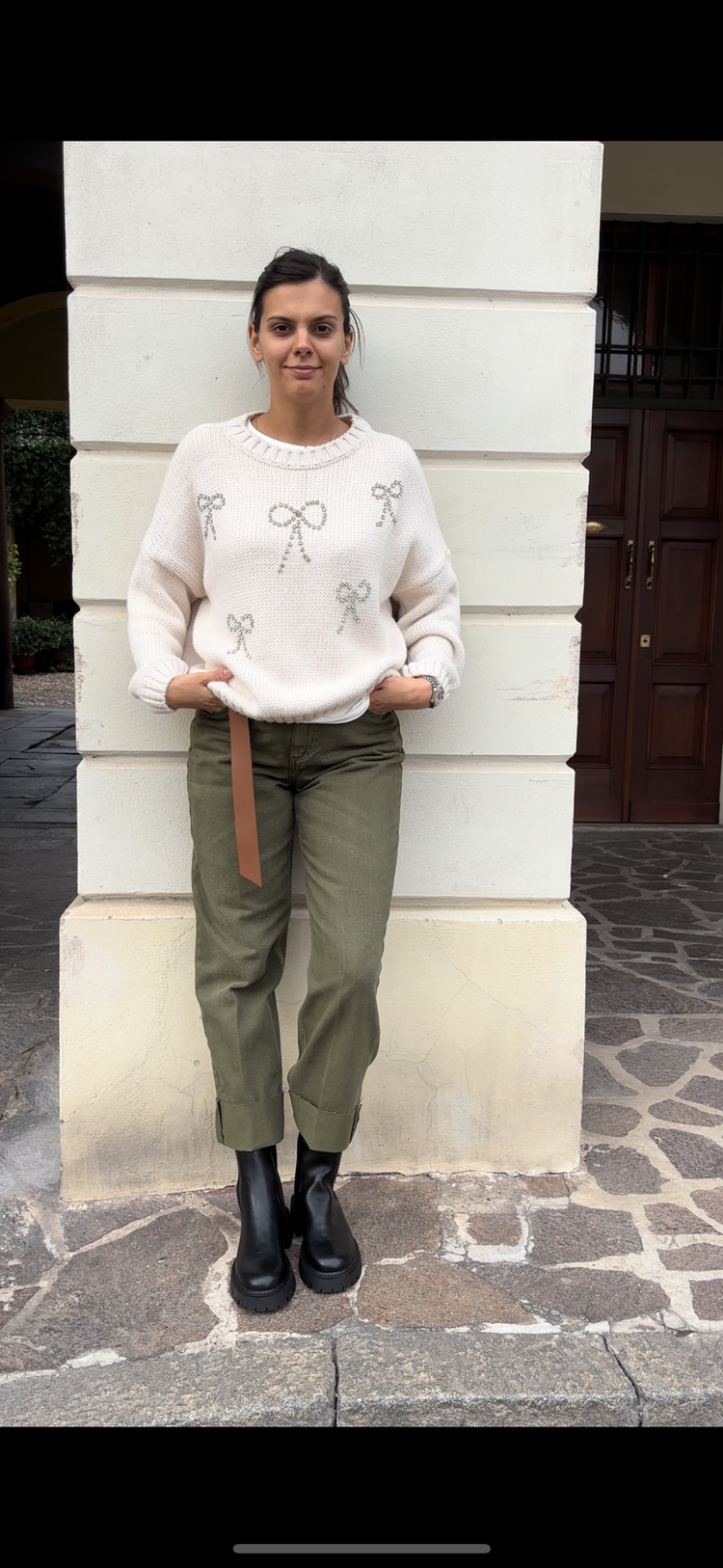 HAVEONE - PANTALONE " MANDY " - VERDE MILITARE