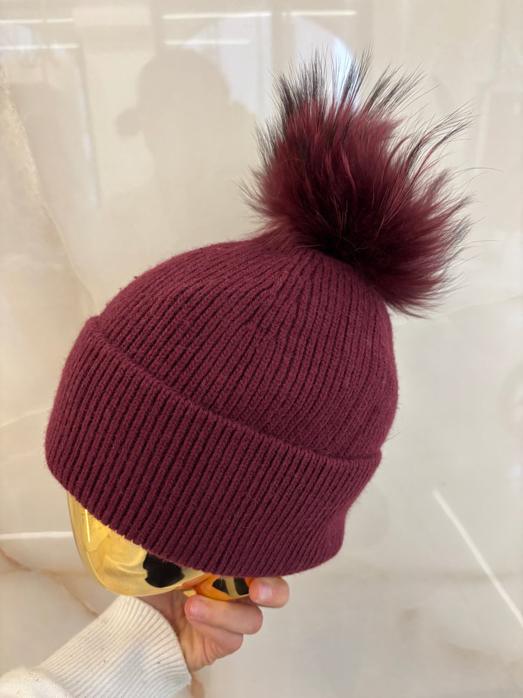 BERRETTA CON RISVOLTO E PON PON - DARCY - GRIGIO