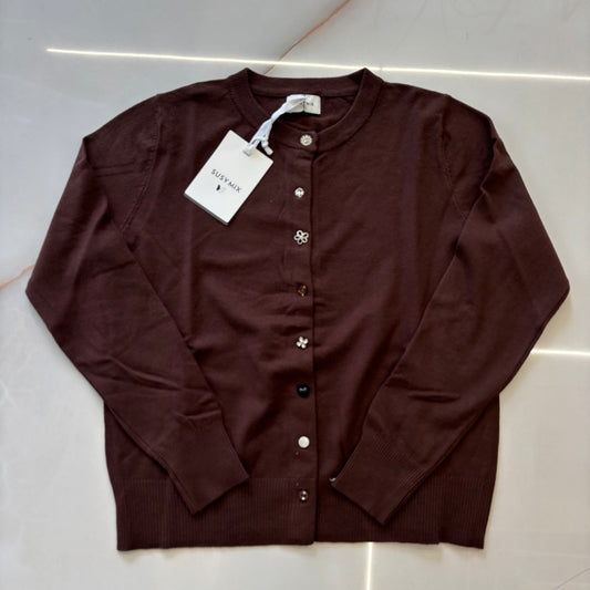 SUSY MIX - CARDIGAN COREANA GIOIELLO - MORO