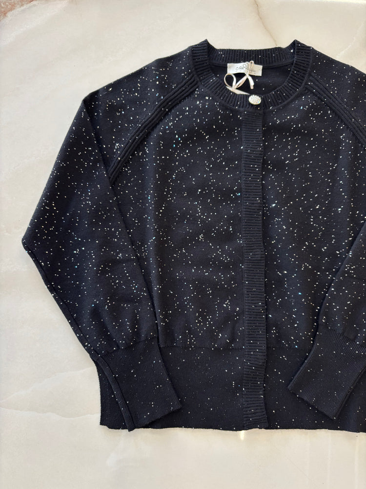 CARMEN - CARDIGAN CON MICROPAILLETTES - NERO