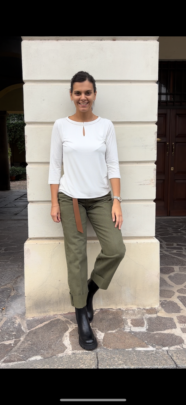 HAVEONE - PANTALONE " MANDY " - VERDE MILITARE