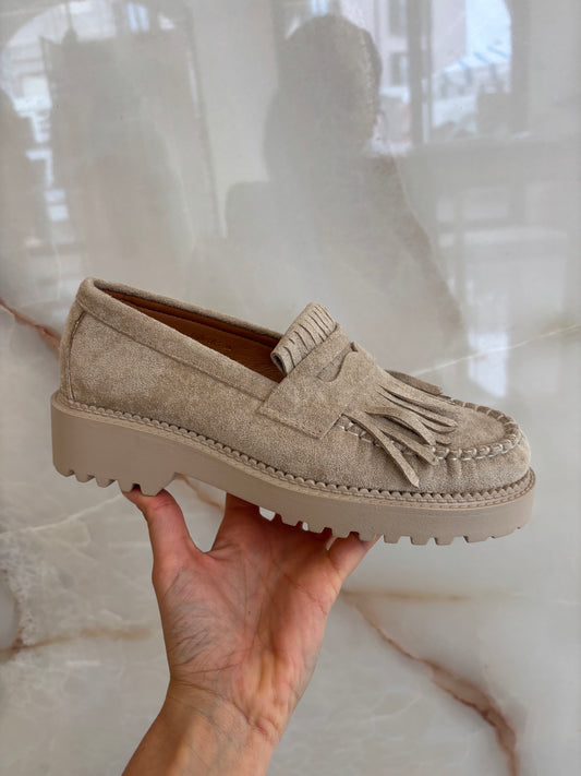 Mocassino - Frange - Beige
