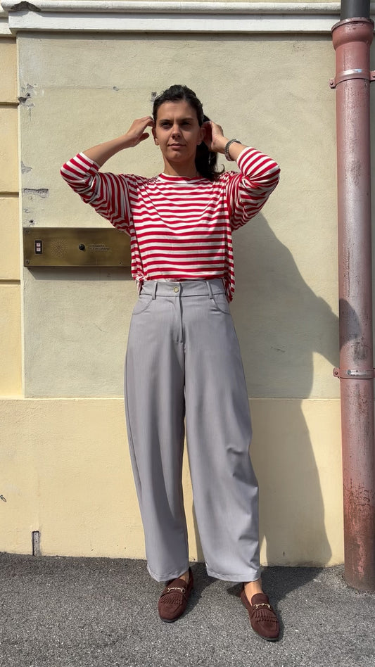 SUSY MIX - MAGLIA RIGATA - ROSSO