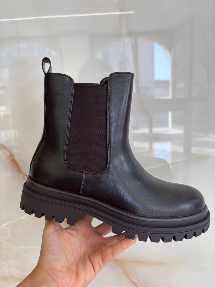 STIVALETTO BASSO LISCIO - MARRONE