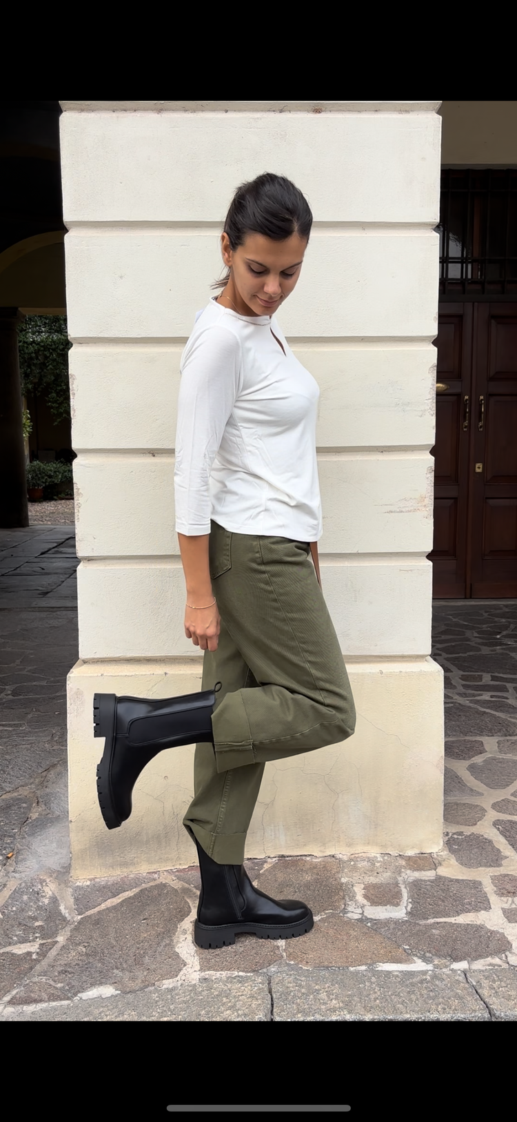 HAVEONE - PANTALONE " MANDY " - VERDE MILITARE