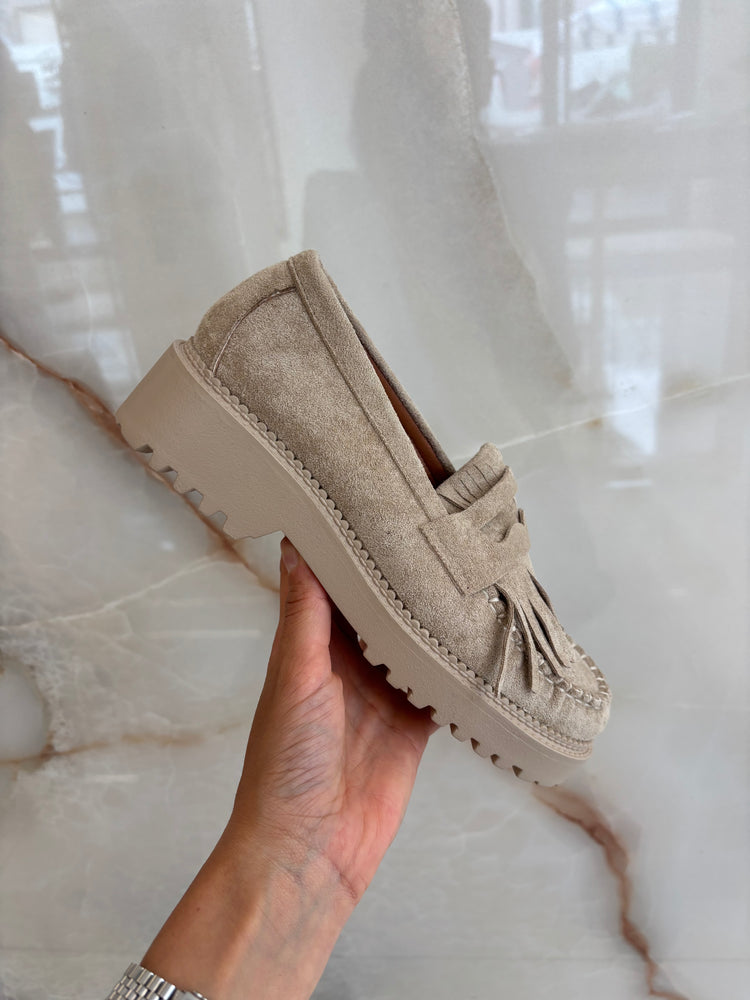 Mocassino - Frange - Beige