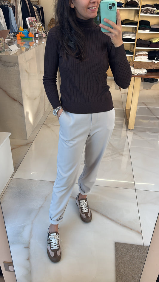 SOUVENIR - PANTALONE BASICO CON COULISSE - GESSO