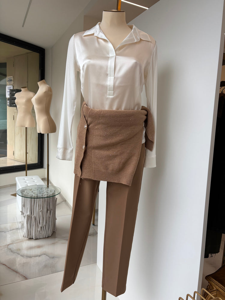 DANIEL E MAYER - MAGLIA CAMICIA SETA - BIANCA