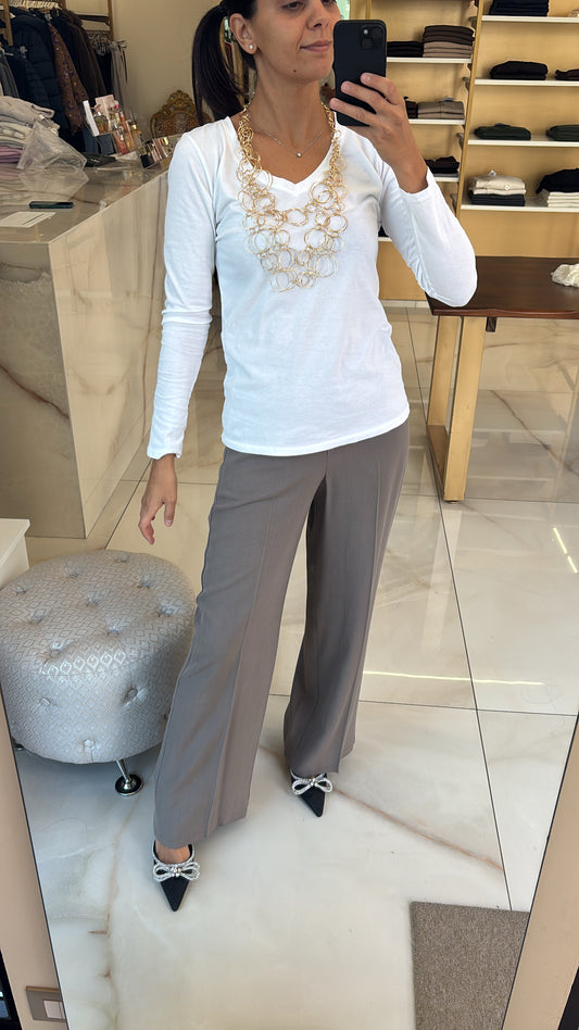 SUSY MIX - PANTALONE SARTORIALE  - FANGO