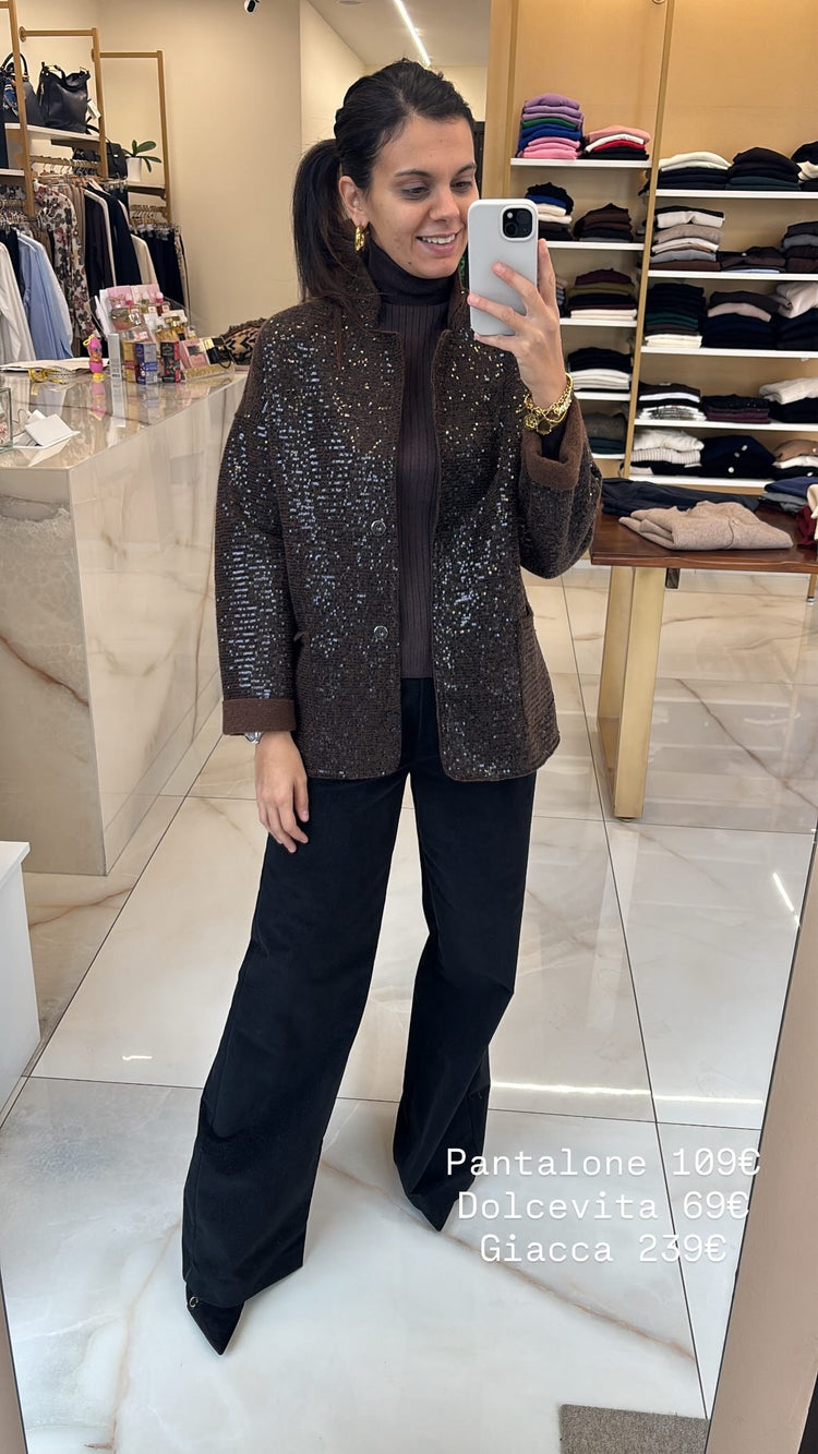 DANIEL E MAYER - GIACCA PAILLETTES - CHOCO