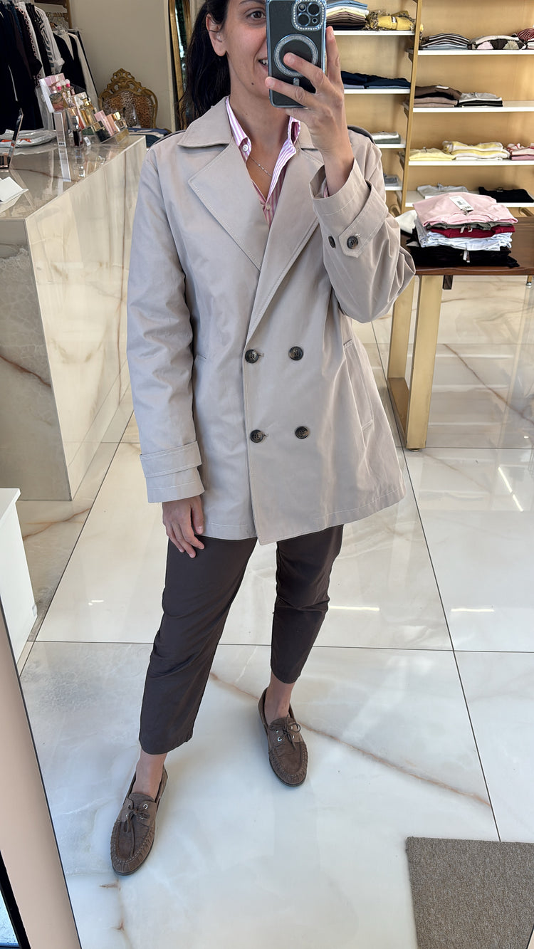 Susy mix - Trench corto doppiopetto - beige