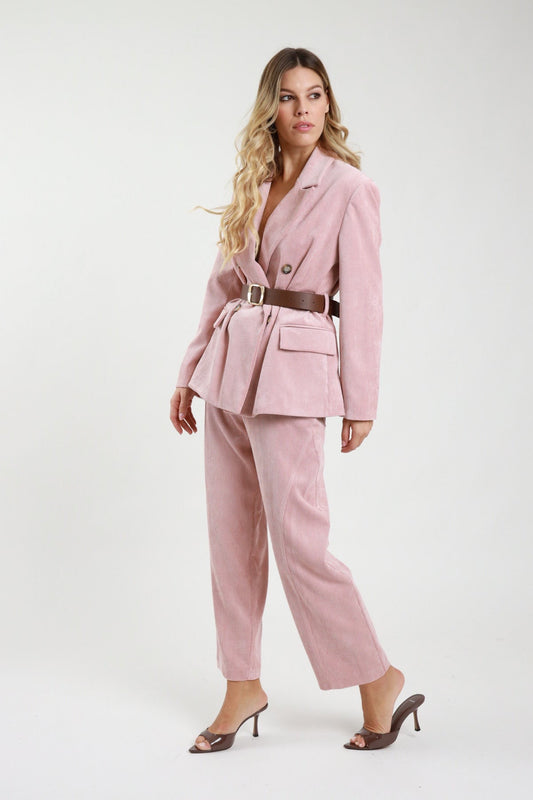 SUSY MIX - PANTALONE IN VELLUTO ROSA
