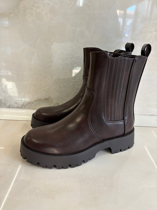 STIVALETTO ECOPELLE - MARRONE