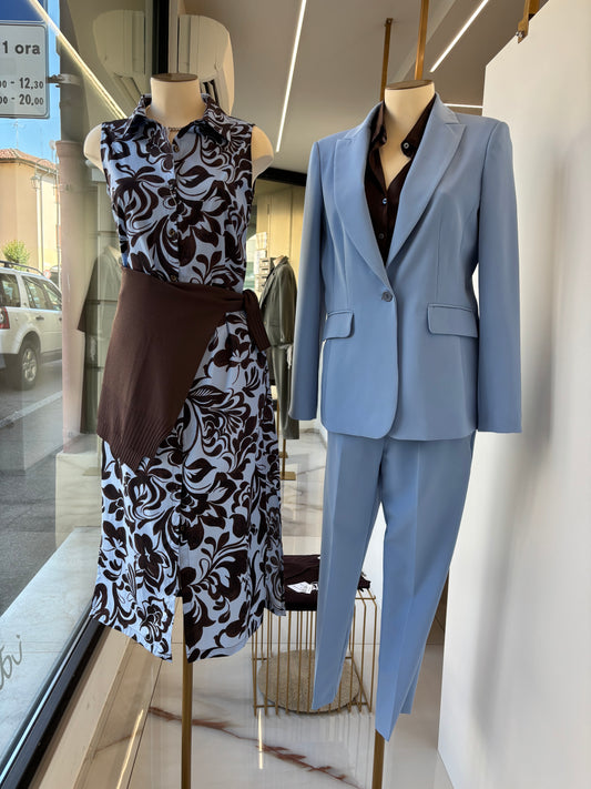 CARMEN - TAILLEUR CELESTE - PANTALONE