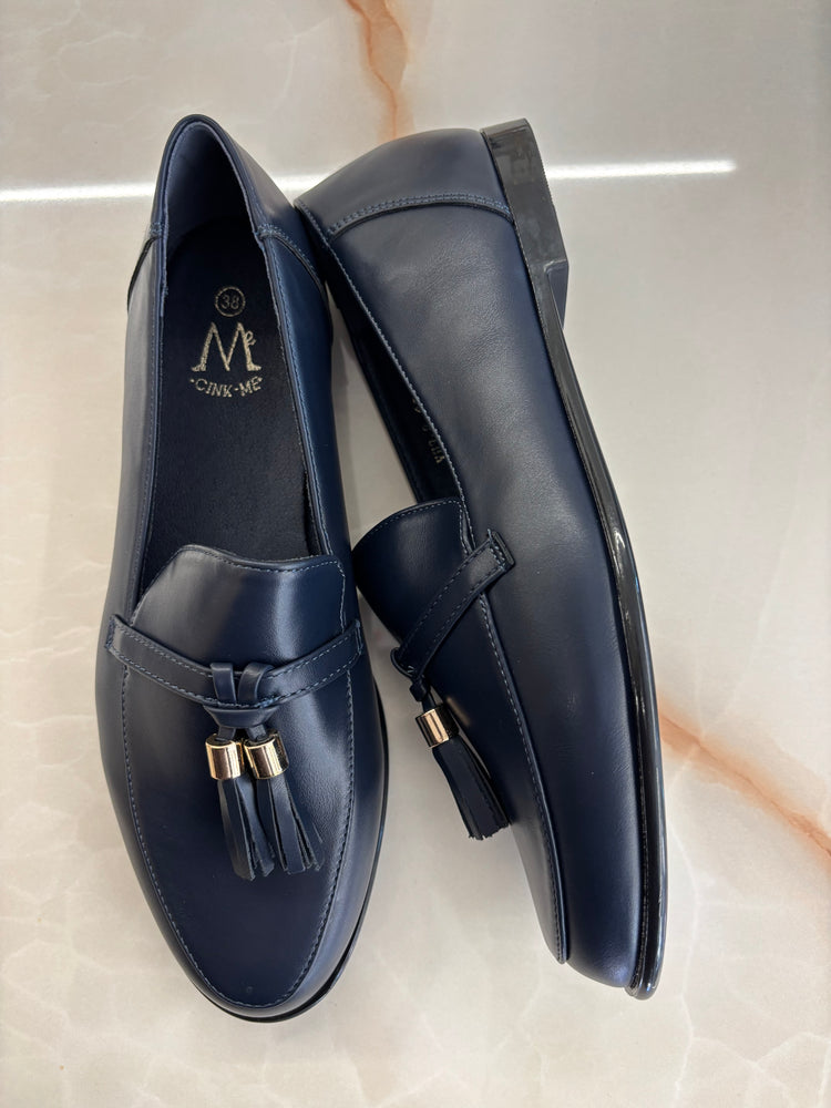 MOCASSINO ECOPELLE LISCIO - BLU