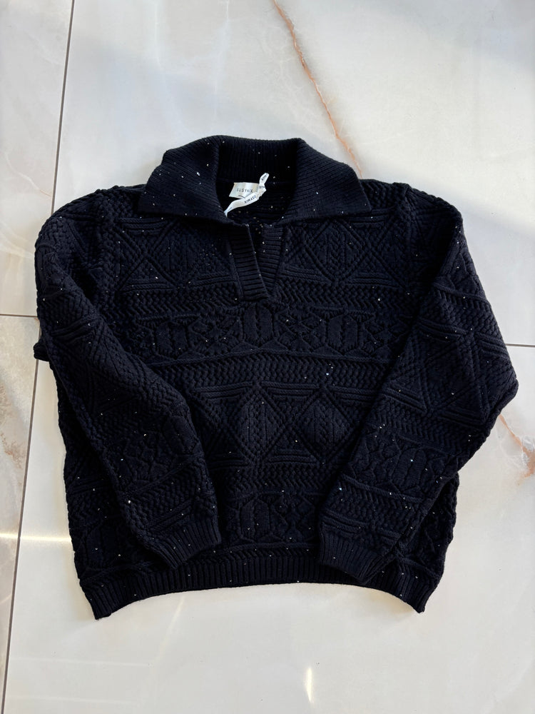 SUSY MIX - POLO PAILLETTES - NERO