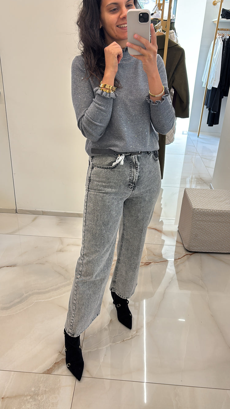 SUSY MIX - LUPETTO CON MICROPAILLETTES - GRIGIO