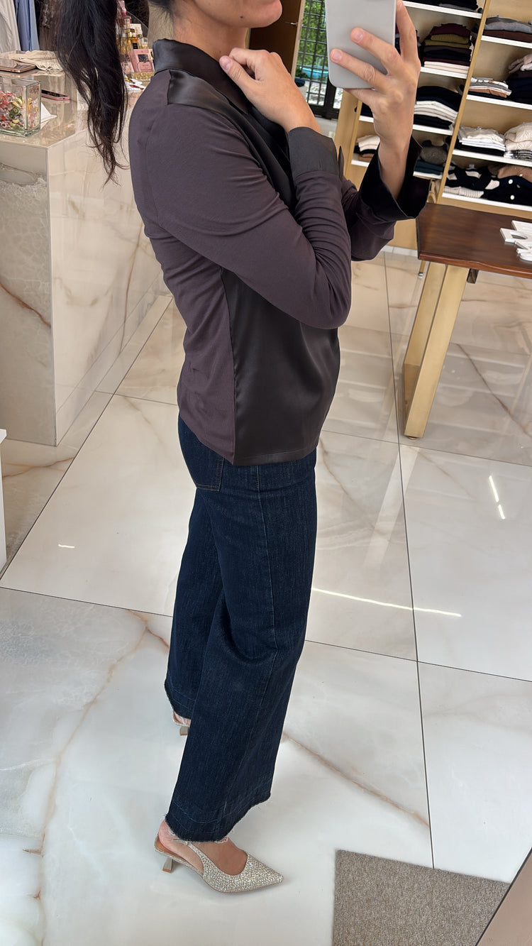 DANIEL E MAYER - MAGLIA CAMICIA SETA - LIQUIRIZA