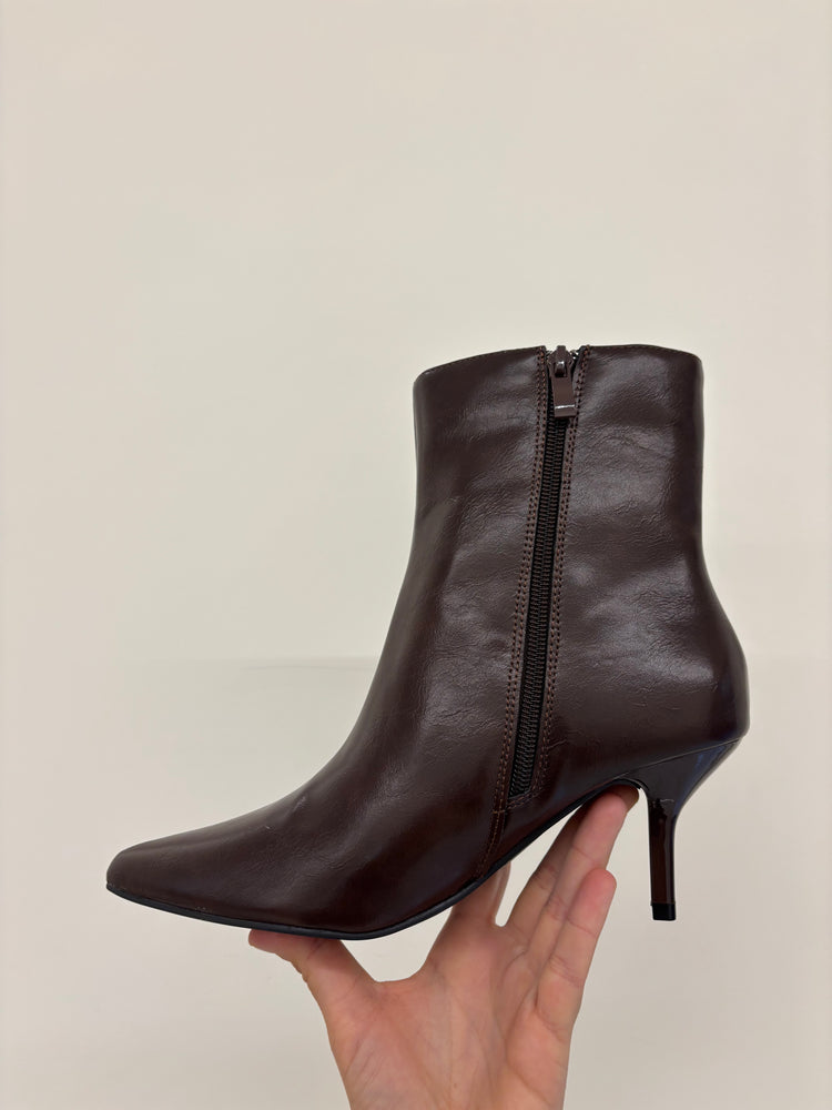 STIVALETTO TACCO 4 CM - ECOPELLE - MARRONE