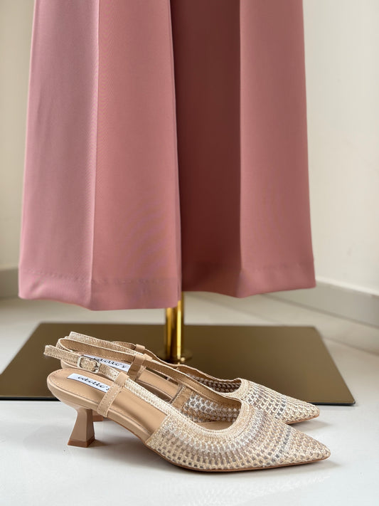 SLINGBACK INTRECCIO - BEIGE