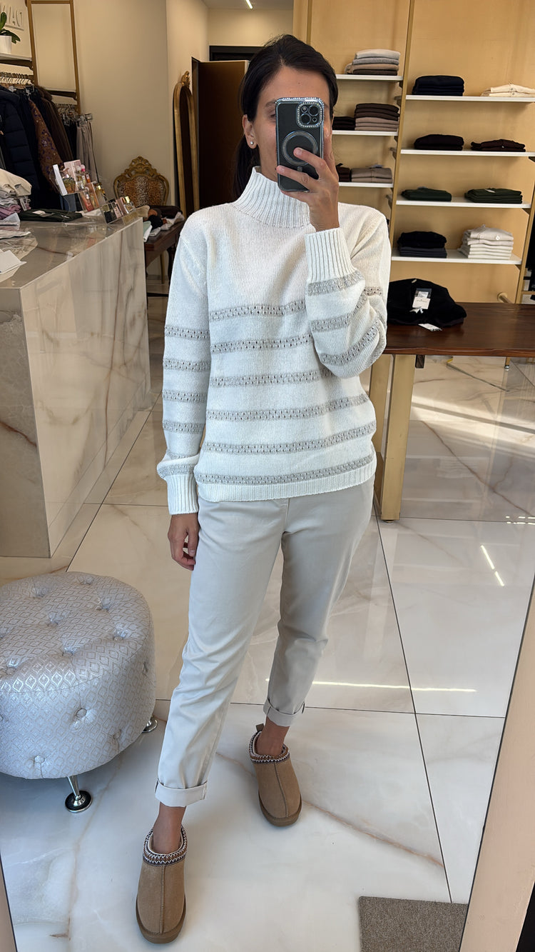 DANIEL E MAYER - MAGLIONE RIGA - LATTE